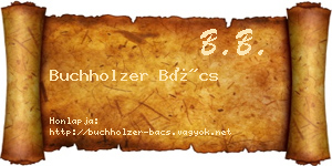 Buchholzer Bács névjegykártya